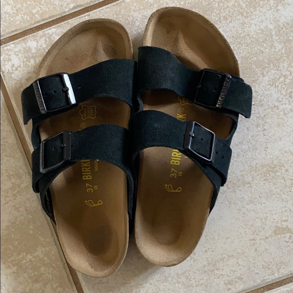 Birkenstock Arizona black suede sandals